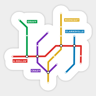 Rock And Roll Train Station Map Sticker